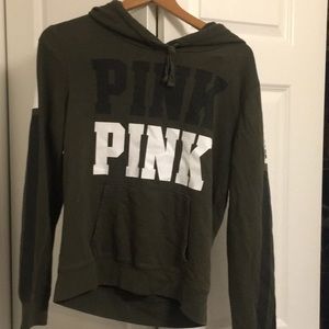 olive green PINK hoodie
